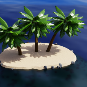 Wyspa, palmy, ocean